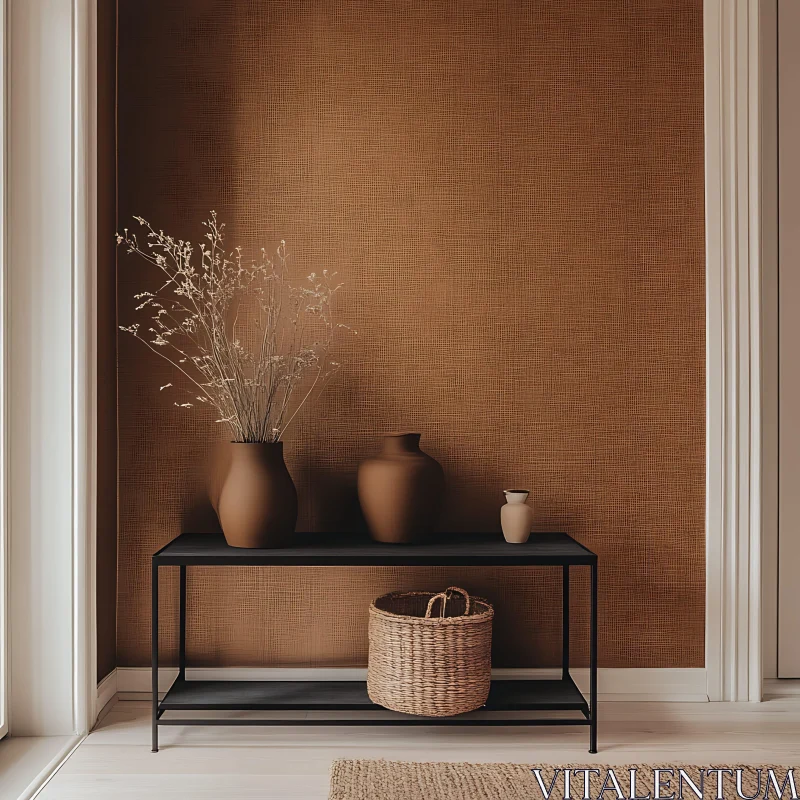 AI ART Minimalist Interior Decor with Vases