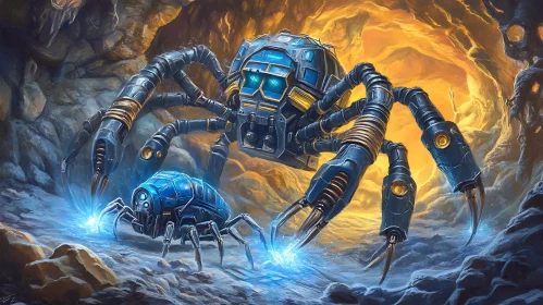 Robotic Arachnids Digital Painting