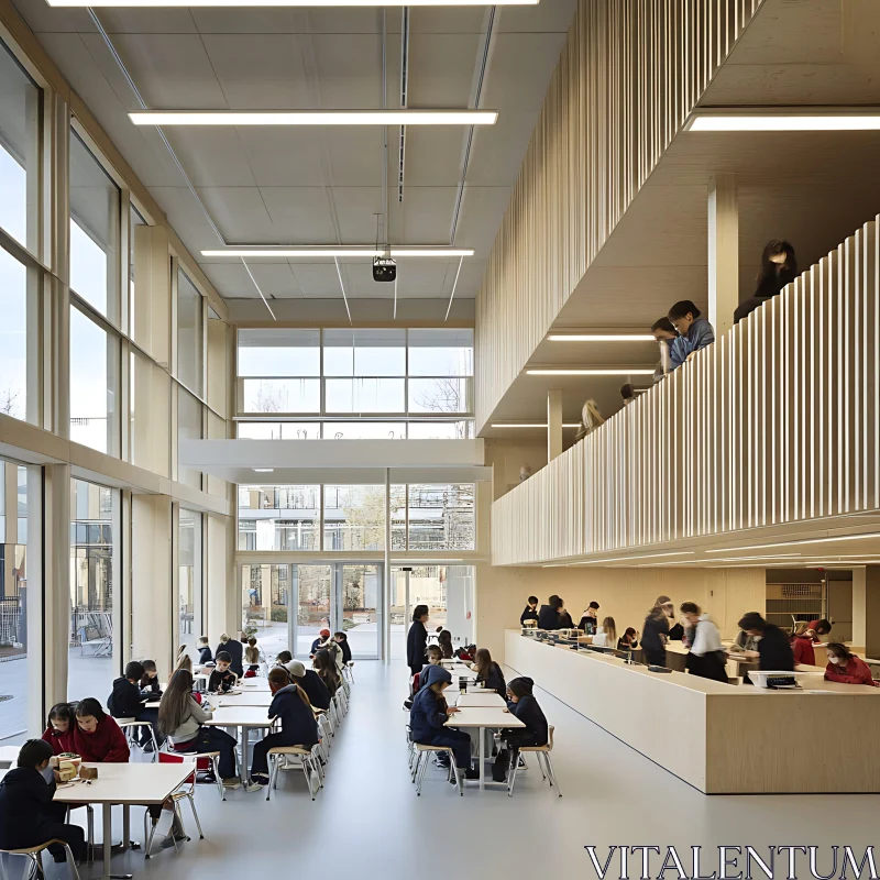 Modern School Interior Design AI Image