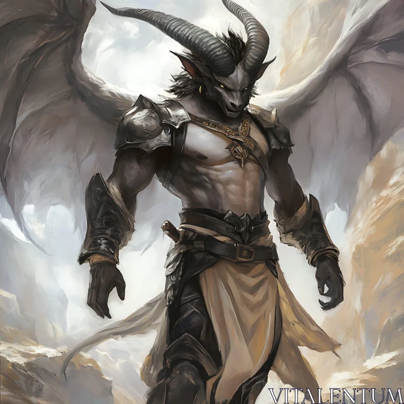 AI ART Armored Demon Warrior Fantasy Art