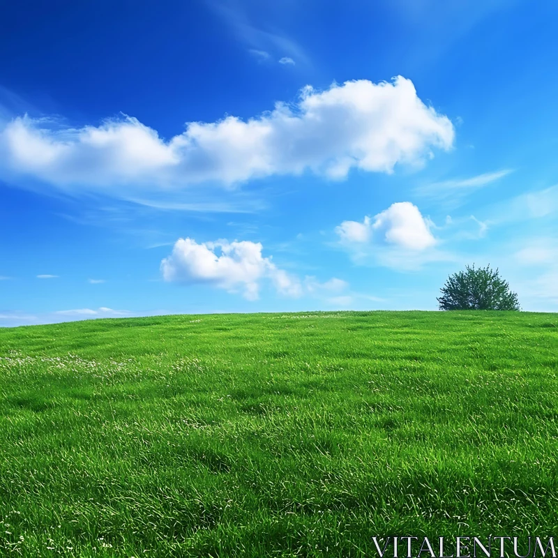 AI ART Lush Green Field Landscape Photography