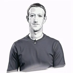 Stylized Sketch of Mark Zuckerberg