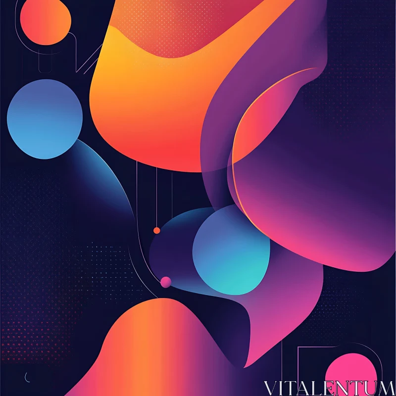 Colorful Geometric Abstract Art Composition AI Image