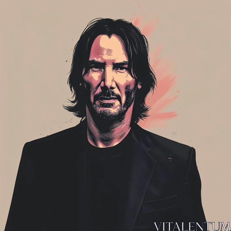 Artistic Keanu Reeves Portrait AI Image