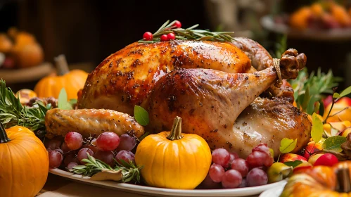 Roasted Turkey Thanksgiving Feast Still Life