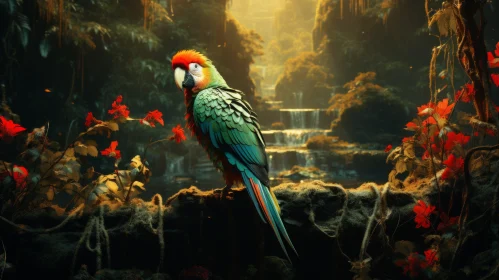 Parrot in Forest - An Oriental, Romantic Landscape