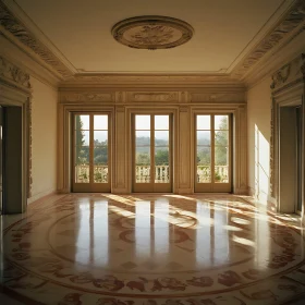 Sunlit Room with Ornate Details