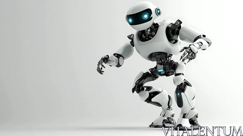 Advanced AI Robot - White and Black AI Image