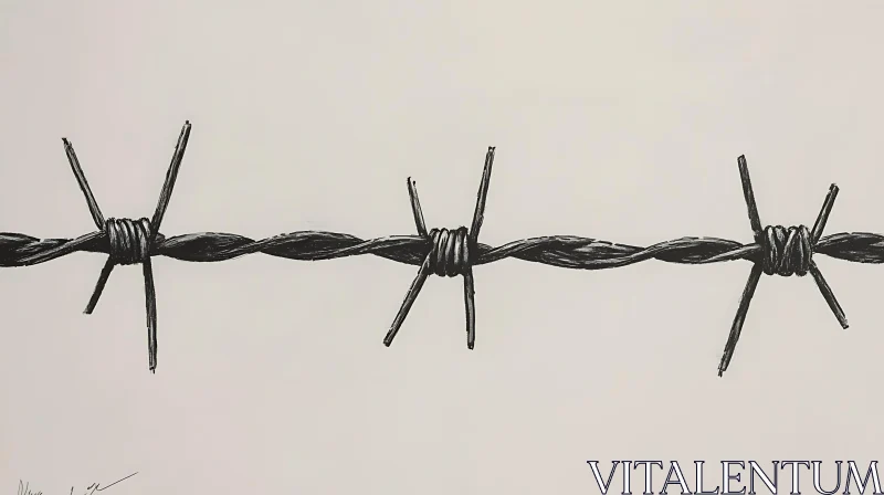 AI ART Sharp Monochrome Barbed Wire Composition