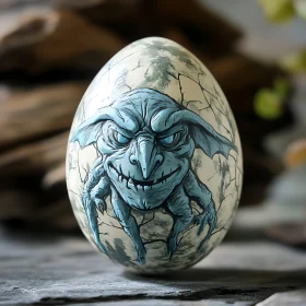 Blue Goblin on Cracked Eggshell