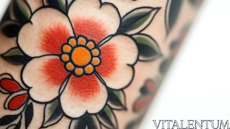 Floral Body Art Tattoo Design AI Image