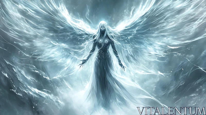 AI ART Celestial Being with Wings of Light