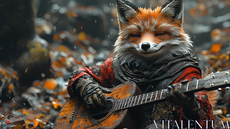 Fox Musician in Woodland AI Image