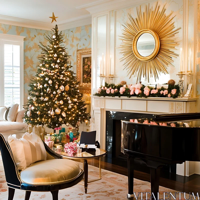 AI ART Festive Holiday Home Interior