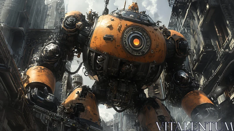 AI ART Giant Robot in Ruins