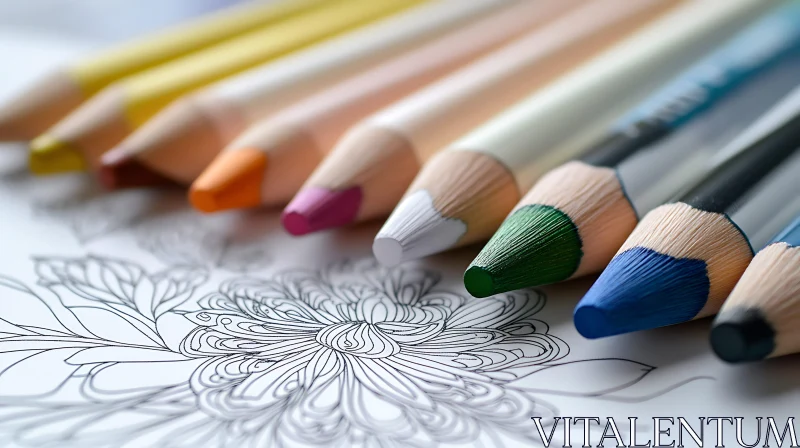 AI ART Creative Coloring with Pencils on Paper