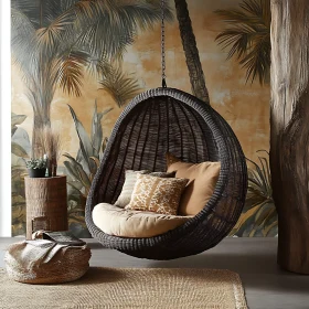 Relaxing Interior with Hanging Chair