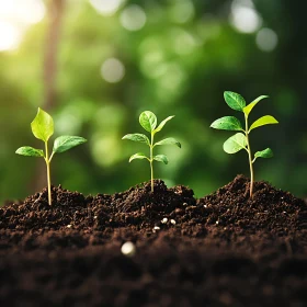 Seedlings Growing in Fertile Soil