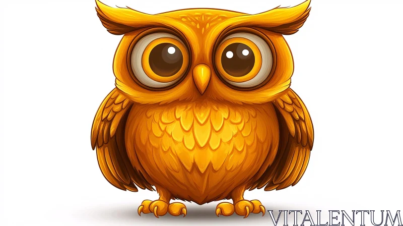 AI ART Playful Orange Owl Art