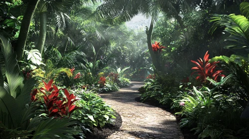 Tranquil Walkway Through Tropical Paradise