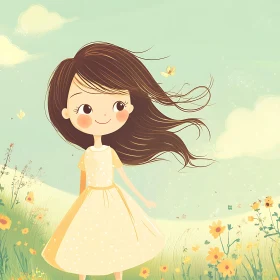 Whimsical Girl with Butterflies