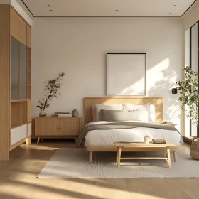 Serene Bedroom with Minimalist Design Elements