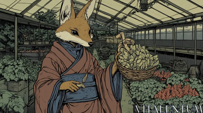 Anthropomorphic Fox Gardener AI Image