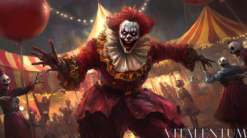 AI ART Sinister Clown's Carnival of Souls