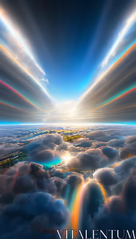 AI ART Celestial Light Dance Above the World