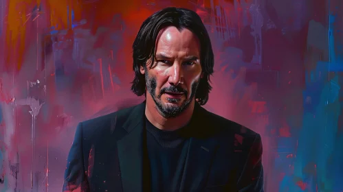 Keanu Reeves in Abstract Art