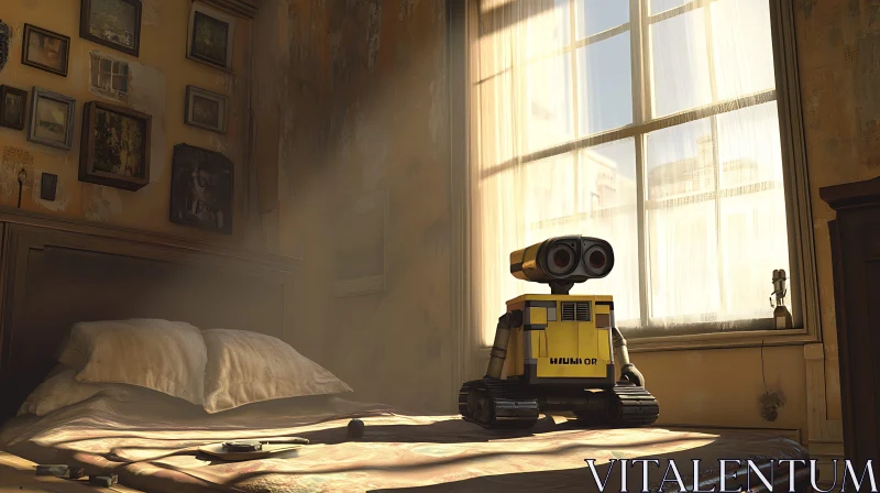 Wall-E on a Bed AI Image