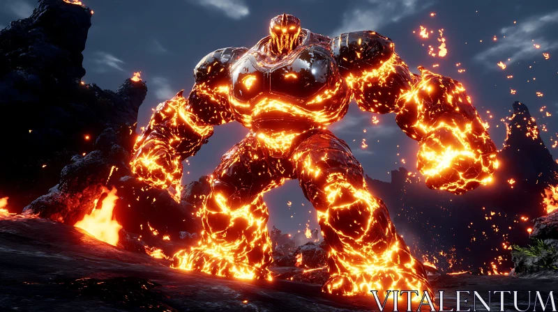 Molten Giant: Lava Creature AI Image