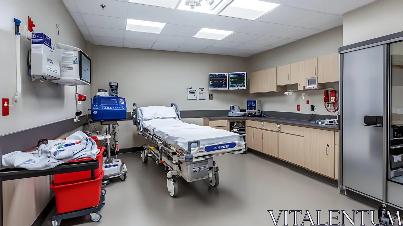 AI ART Medical Hospital Room with Bed