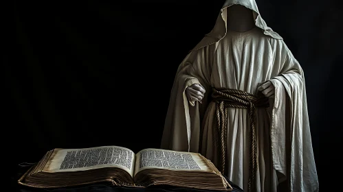 Mysterious Robe Figure with Book