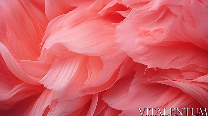 Abstract Pink Feathered Flower - A Study in Textures and Tones AI Image