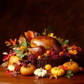 Autumn Harvest Thanksgiving Dinner Still Life