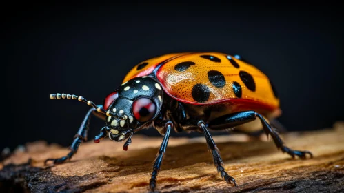 Colorful Beetle on Wood - Detail-oriented, Vivid Colors, Nature Photography