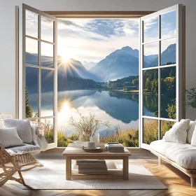 Scenic Lake View from Window