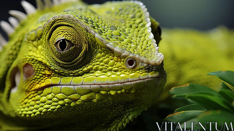 Green Lizard Nature-Inspired Portraiture AI Image