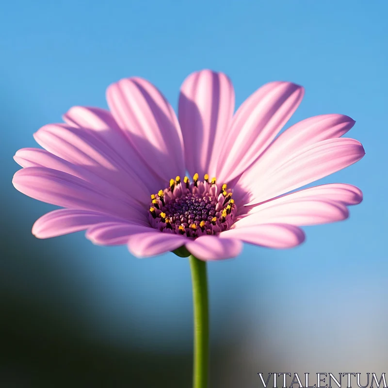 Gorgeous Pink Flower with Yellow Stamens AI Image