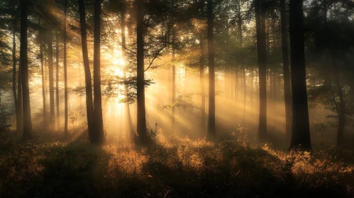 Ethereal Sunlight in Forest