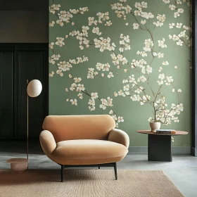 Stylish Living Room with Floral Design