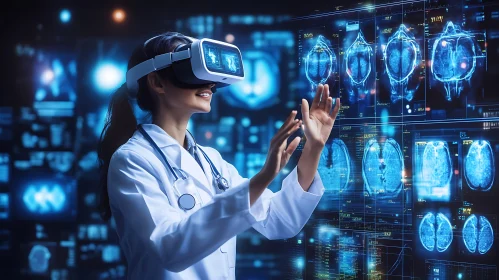 Doctor Using VR for Medical Analysis