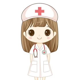 Cute Nurse Cartoon Character