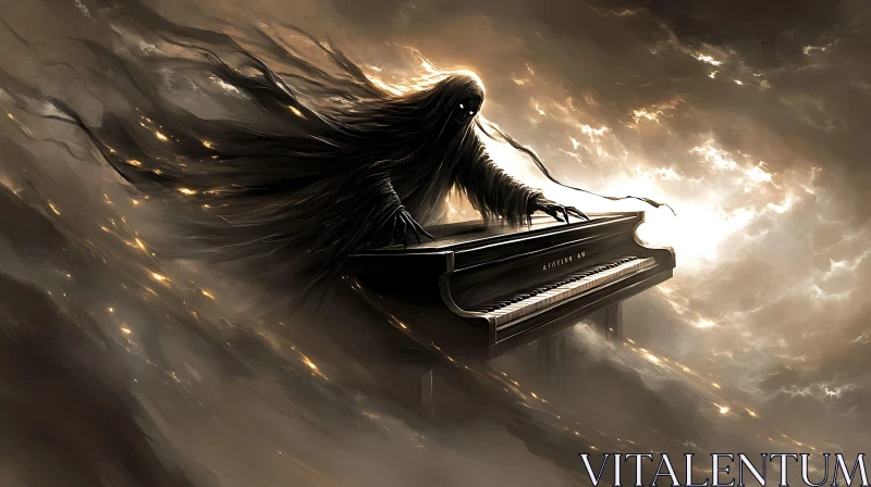 AI ART Phantom Pianist: A Haunting Melody