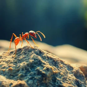 Ant Macro Photography on Rocky Terrain