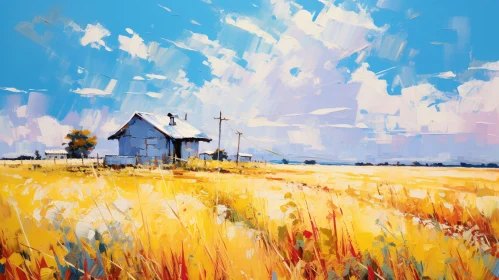 Rural Landscape with Golden Field