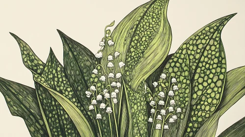 Botanical Lily of the Valley Illustration