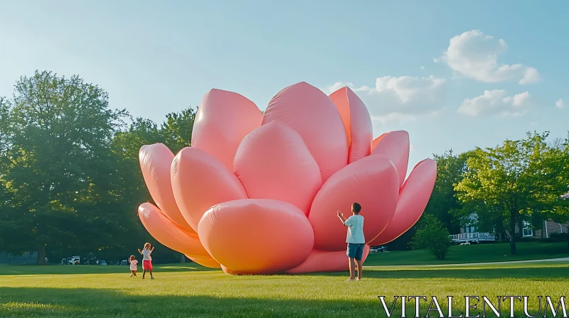 Massive Outdoor Inflatable Flower AI Image