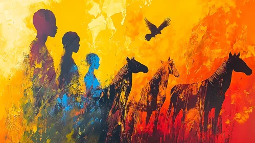 Ethereal Transition: People into Horses Artwork